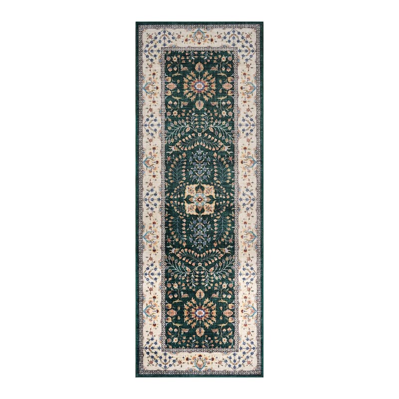 Licensed HGTV Everyday Chic Soft Flannel Zero Pile Printed Non-Slip Washable Indoor Area Rug