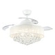 preview thumbnail 4 of 11, 42" Retractable 3-Blade LED Ceiling Fan Crystal Chandelier with Remote
