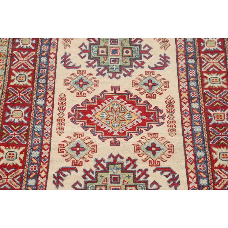 Kazak Foyer Rug Hand-Knotted Wool Carpet - 3'2" x 5'2"