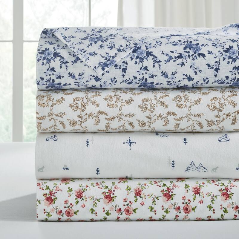 Modern Threads 4-Piece 100% Cotton Flannel Sheet Set - Soft, Durable, Perfect for All Seasons