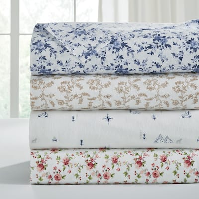Modern Threads 4-Piece 100% Cotton Flannel Sheet Set - Soft, Durable, Perfect for All Seasons