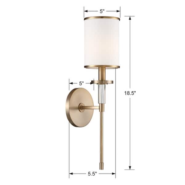 Hatfield 1 Light Vibrant Gold Wall Mount - 5'' W x 18.5'' H x 6'' D