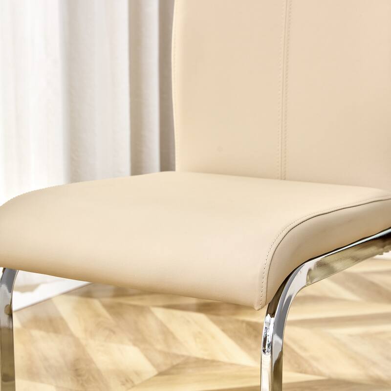 Dining Chairs,PU Faux Leather High Back Side Chair (Set of 4)
