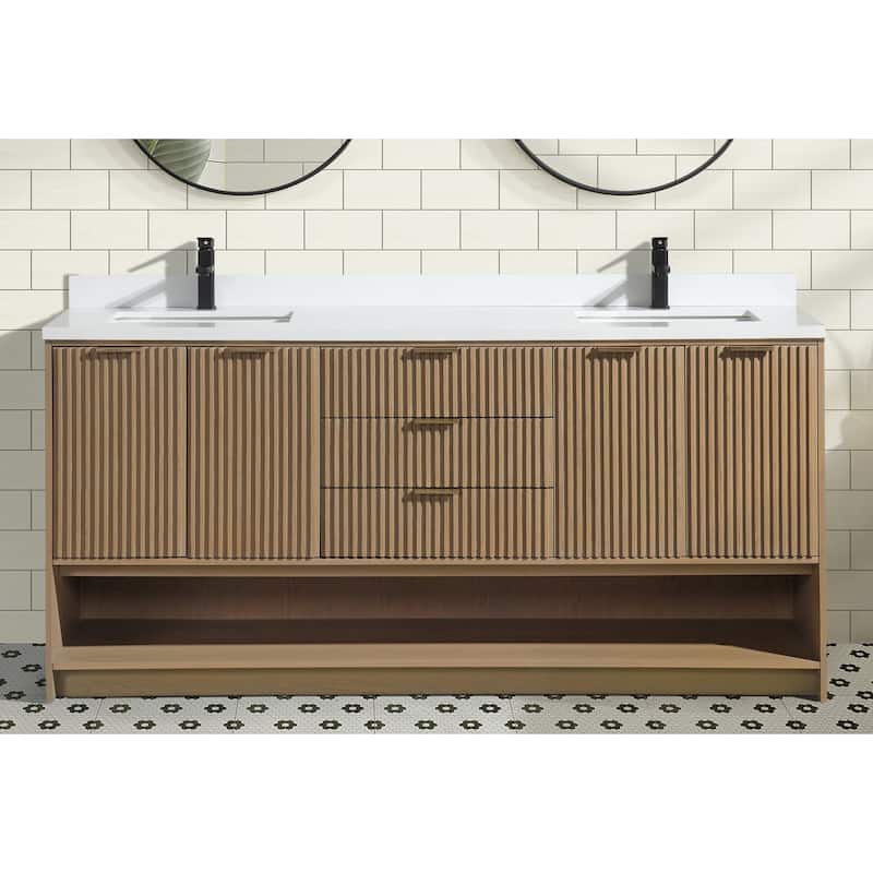 Ari Bath San Diego 72" Freestanding Bathroom Vanity Oak