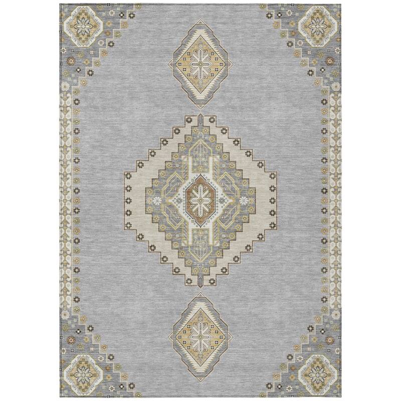HomeRoots Oriental Traditional Rectangle Outdoor Rug