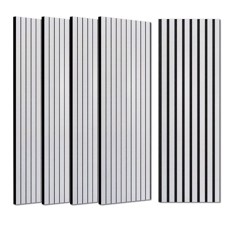 47" H x 23" W Modern Decor Polyester Grating Wood Acoustic Slat Panels Wall Paneling (Set of 4) - 47" H x 23" W x 0.82'' D