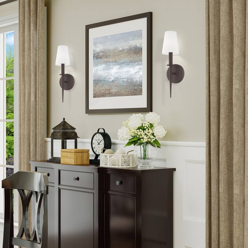 Livex Lighting 1-Light Bronze Wall Sconce, 41692-07 - 4.25" W X 14.5" H X 3.95" EXT