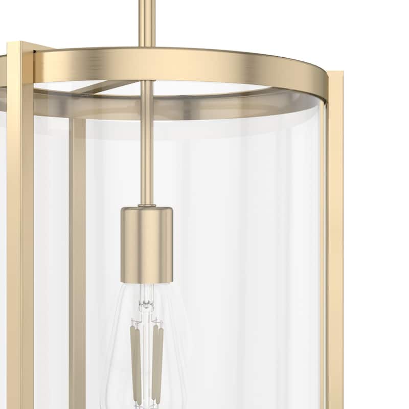 Hunter Astwood 1-Light Pendant - Kitchen Island, Dining Room, Entry - Art Deco, Contemporary, Clear Glass