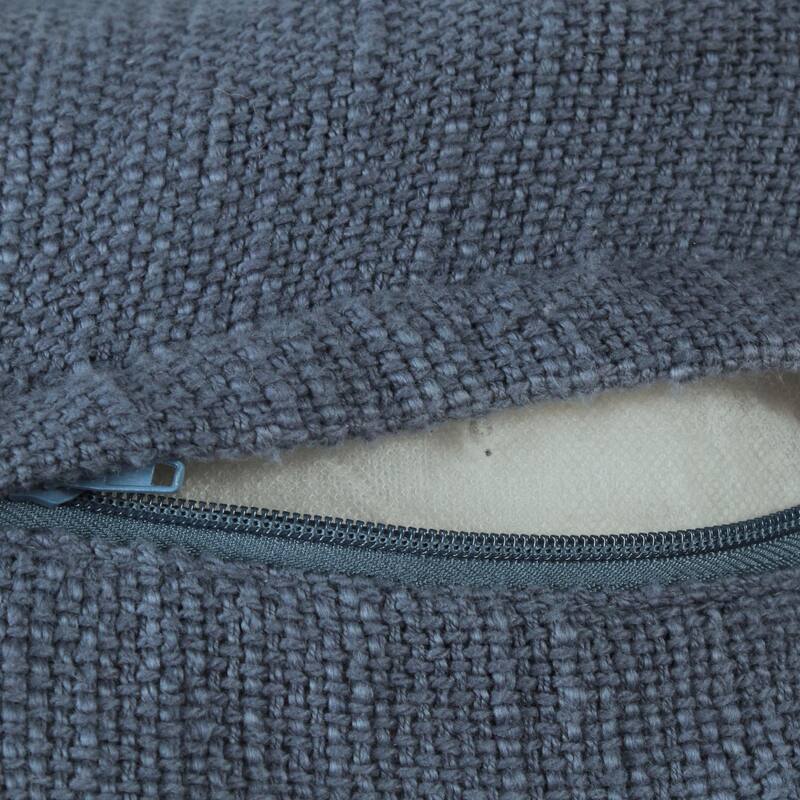 Hand Woven Throw Pillow with Fringe - 20" - Navy Blue