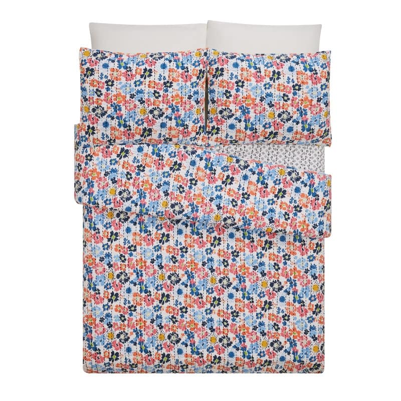 Blossom 100% Cotton Reversible Quilt Set