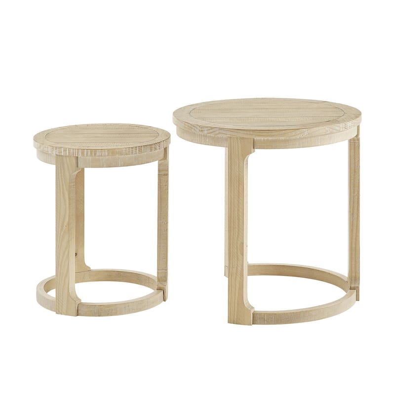 Set of 2 Coffee Table Oak Side Table for Living Room, Simple Sofa Table Nesting Table End Table Nightstand