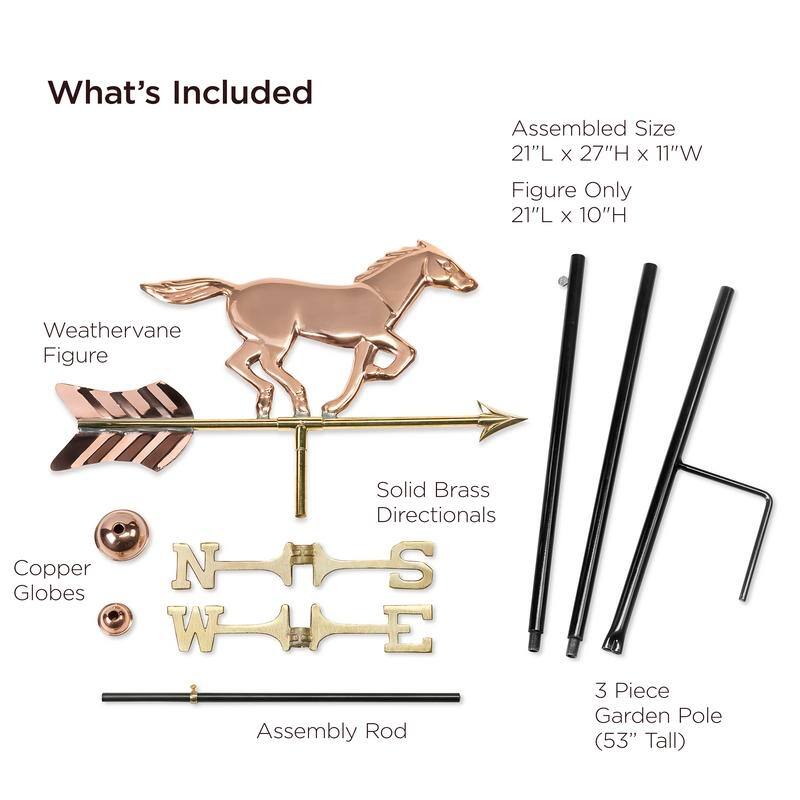 Horse Garden Weathervane with Garden Pole by Good Directions