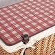 preview thumbnail 4 of 6, Picnic Time - Grande Canasta Beige Willow Wicker Basket with Red Lid