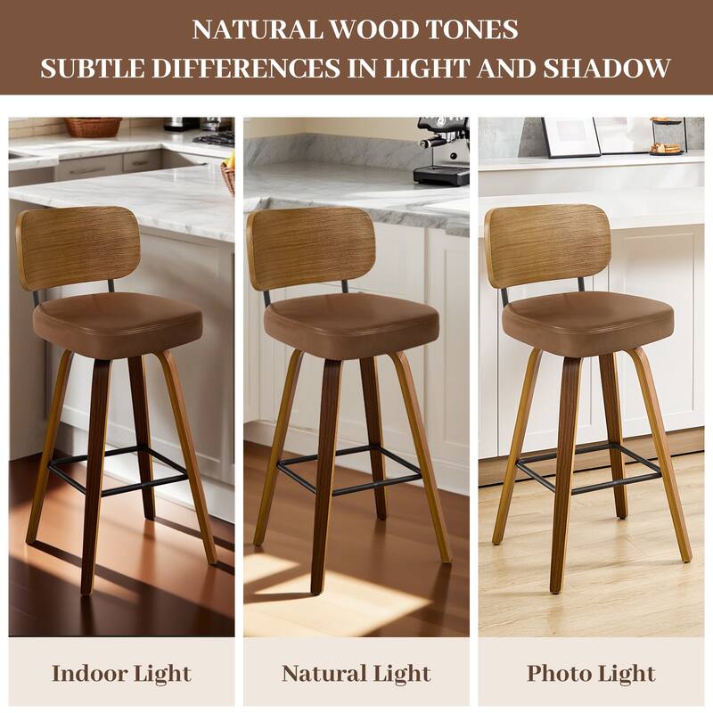 26" Swivel Upholstered Counter Height Bar Stool - 36.4" H x 17.1" W x 20" D