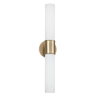 25.25"W x 5"H 2-Light Dual Sconce in Matte Brass with Soft White Glass - 5"W x 25.25"H x 4.5"E