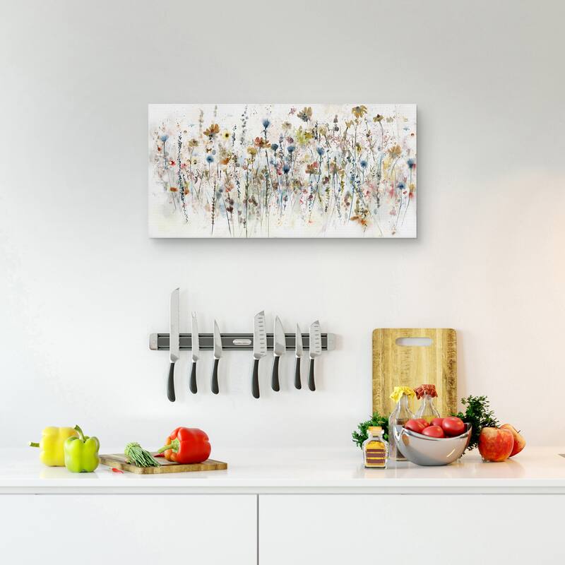 Watercolor Wildflowers Canvas Art Print