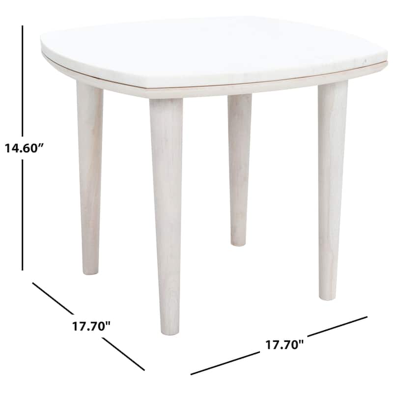 SAFAVIEH Urmil Marble Living Room Accent Side Table - 17.7" W x 17.7" L x 14.6" H - 18Wx18Dx15H