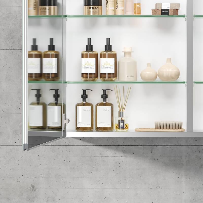 30X26 Inch Medicine Cabinet With Mirror Surface Mount Or Recess Aluminum Large Storage Space Bathroom