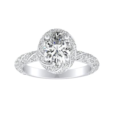 Auriya Platinum 1 1/6ctw Vintage Oval Diamond Engagement Ring (H-I, SI1-SI2)