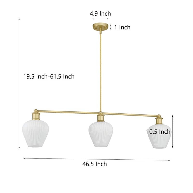 Acroma 3 - Light Dimmable Kitchen Island Linear Chandelier
