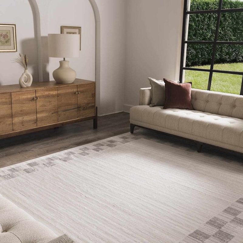 Hauteloom Azrika Hallway, Kitchen Machine Washable Runner Rug - Dark Brown, Beige, Dark Beige - 2'7" x 7'3"
