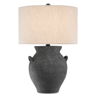 Currey & Company Anza Black Table Lamp - 27.25"h x 18"dia