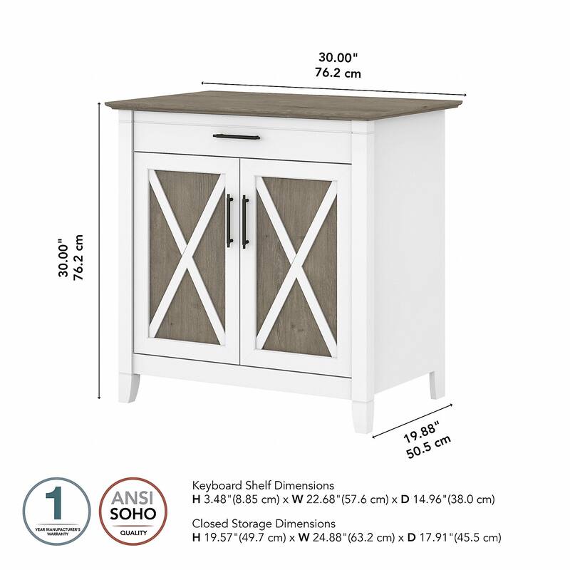 Key West Secretary Desk with Storage Cabinet by Bush Furniture