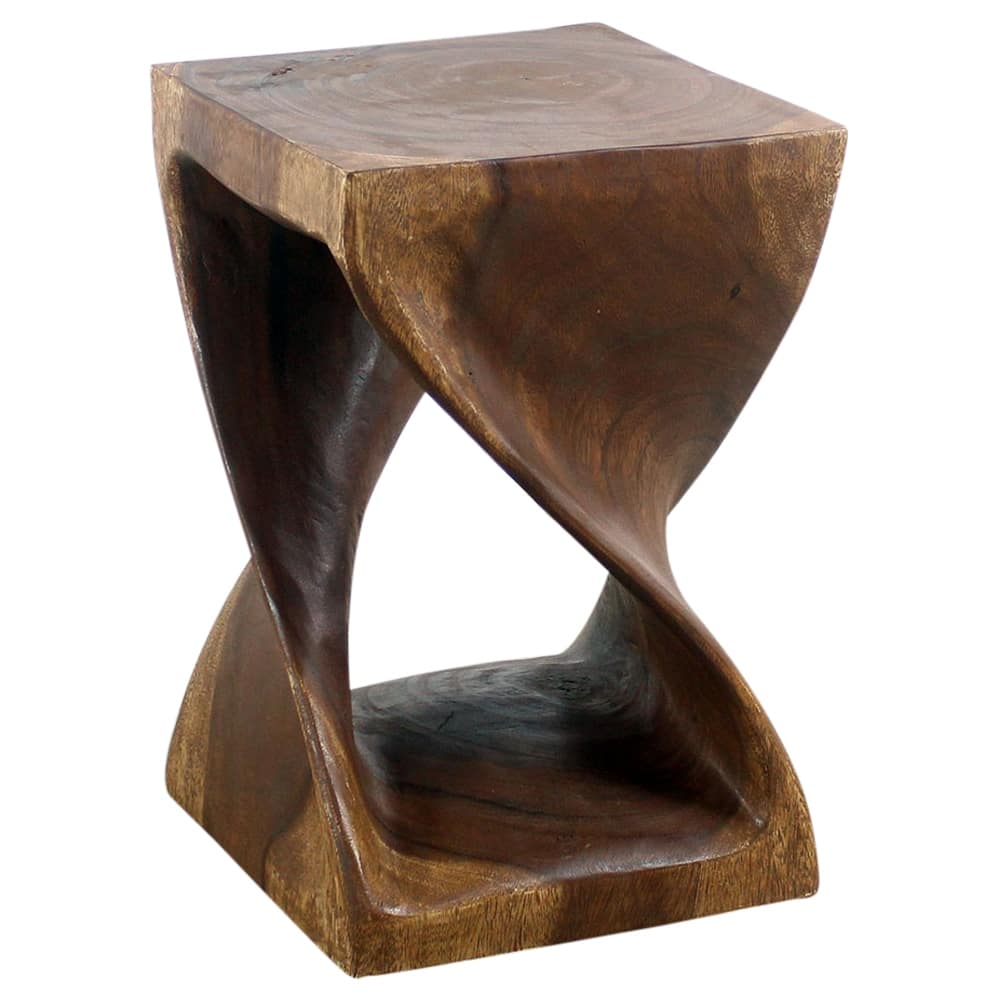 Haussmann® Original Wood Twist Stool 12 X 12 X 18 In High Walnut Oil - 12 x 12 x 18