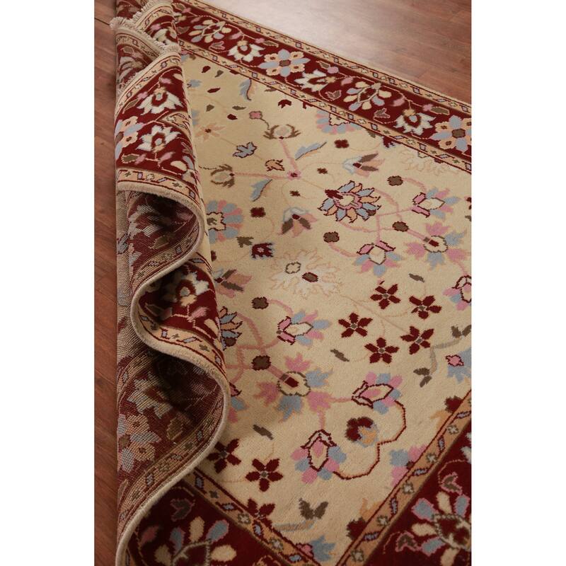 Hand Knotted Oriental 100% Wool Carpet Traditional Floral Peach Ziegler Area Rug - 7' 1'' X 5' 5''