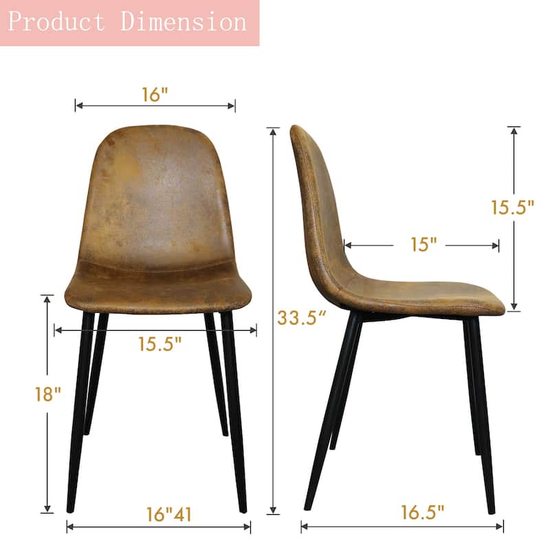 Kitchen Dining Chair Set of 4, Modern Upholstered Chairs With Metal Legs For Home, Bedroom, Living Room Side Chairs