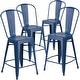 preview thumbnail 24 of 22, Distressed Metal Indoor/ Outdoor 24-inch Counter Stools (Set of 4)