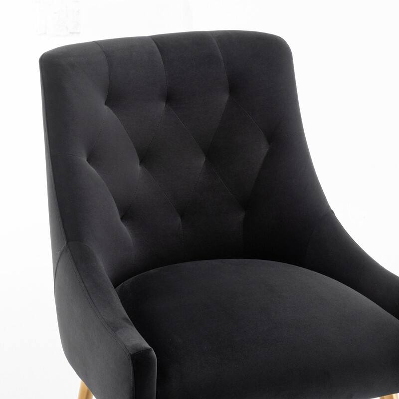 SEYNAR Modern Dining Chairs Set of 6, Velvet Accent Chair Tufted Back Armless Chair with Back Pull