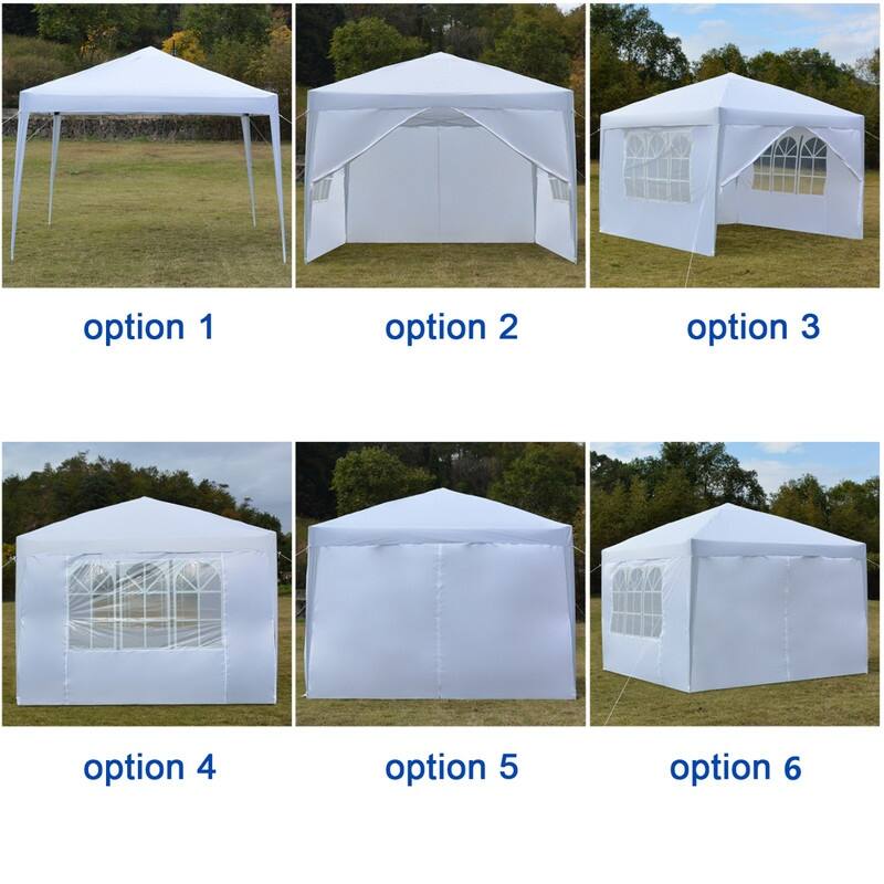 10x10FT Two Doors & Two Windows Practical Waterproof Right-Angle Folding Tent White - 10X10