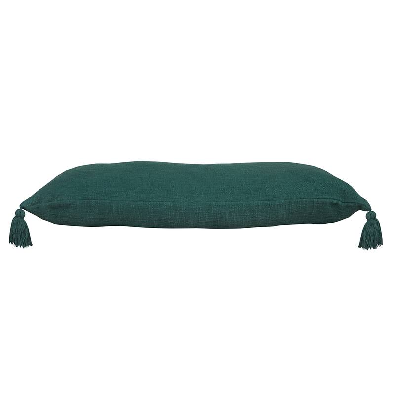 Sevita Solid Cotton Throw Pillow with Tassels