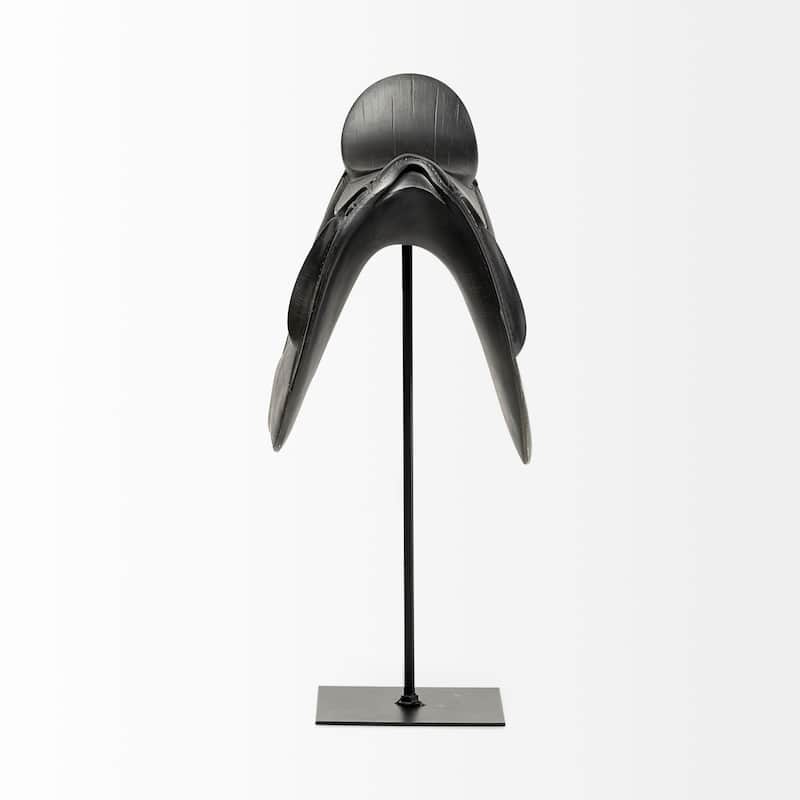 HomeRoots 16" Black Metal and Resin Horse Saddle Tabletop Sculpture