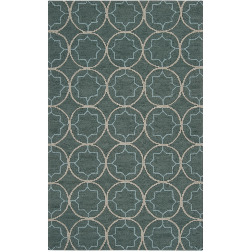 Hand-hooked Dolly Contemporary Geometric Indoor/ Outdoor Area Rug
