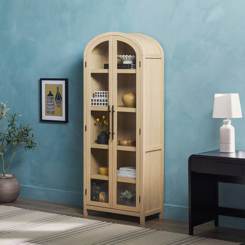 Middlebrook Designs Arched Tall Bookcase with Glass Doors