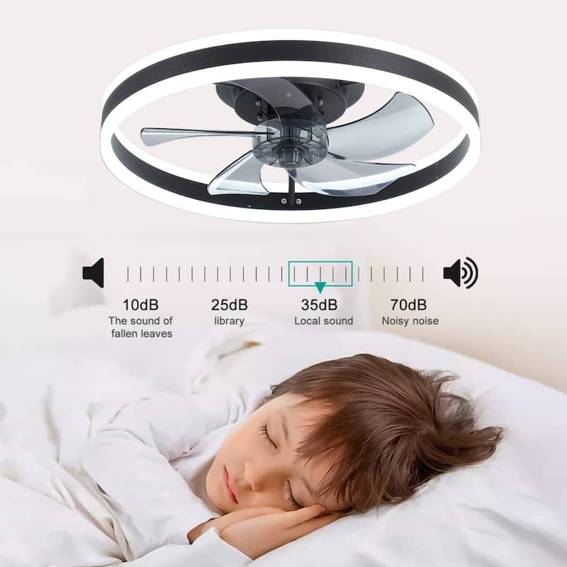 20" Dimmable LED Ceiling Fan 6 Speeds with Light and Remote Control