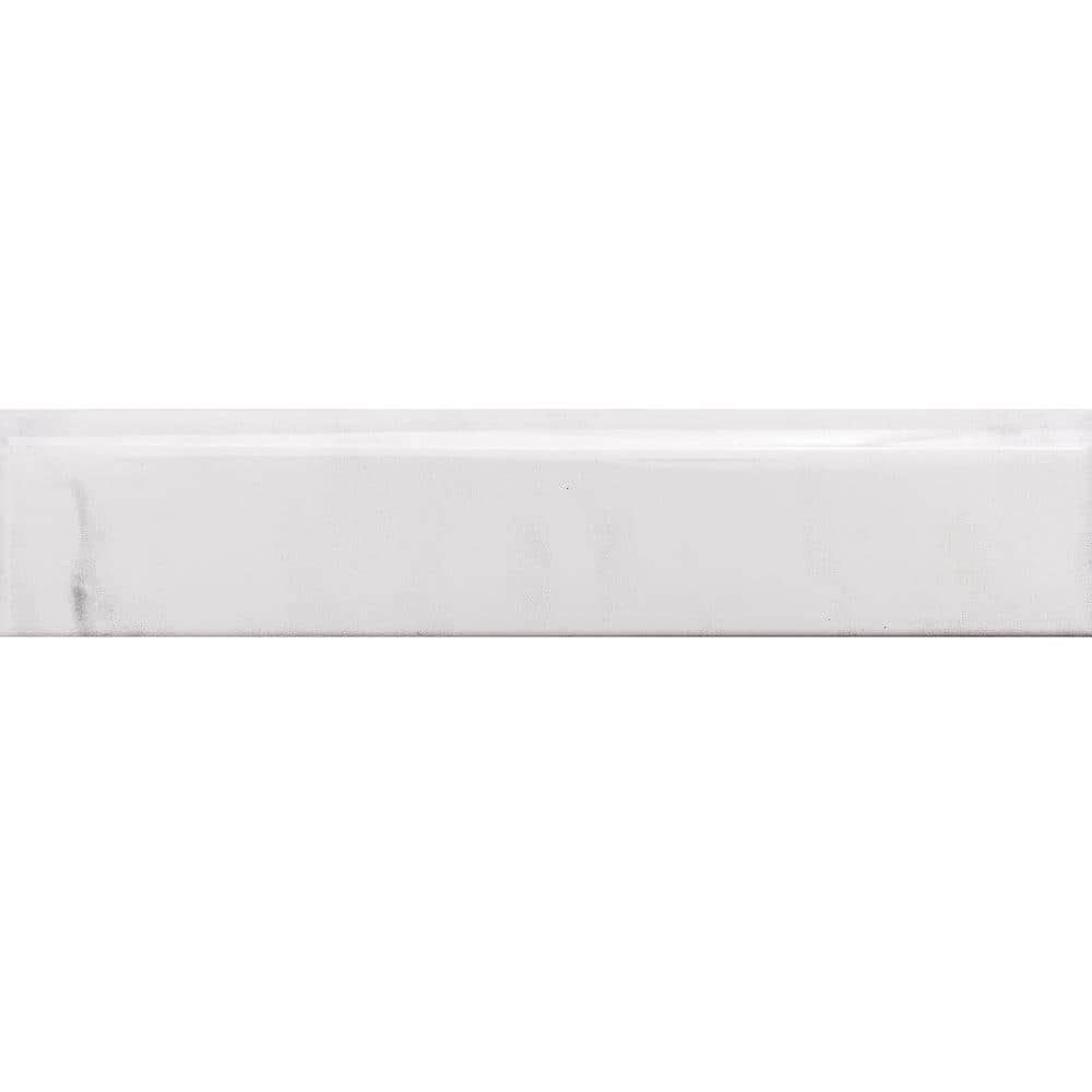 Providence 2x10 White Glossy Ceramic Bullnose Tile Trim