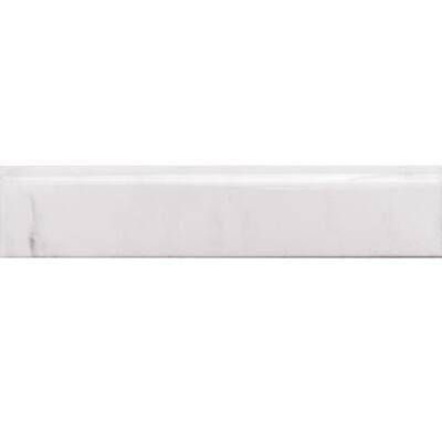 Providence 2in x 10in White Ceramic Bullnose Wall Tile
