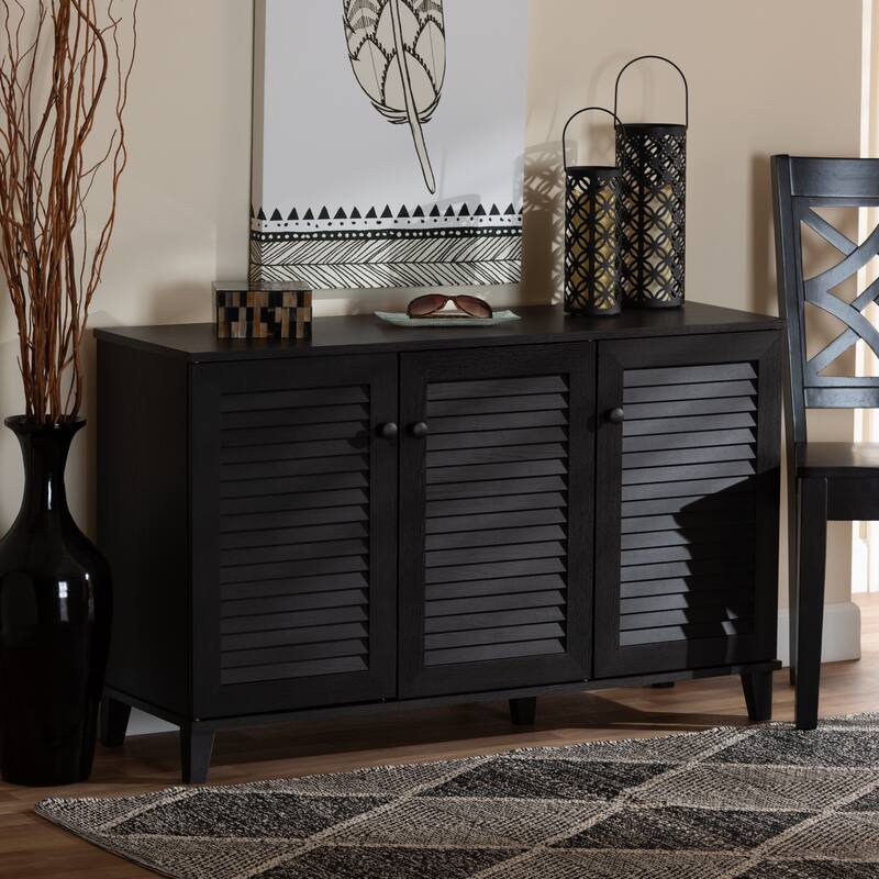Porch & Den Espresso Wood 3-door Cabinet