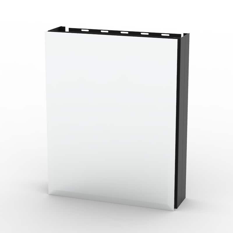 16" x 20" Rectangular Aluminum Surface Mount Medicine Cabinet with Mirror and Shelves - 16" x 20" - Matte Black