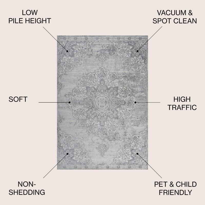 JONATHAN Y Traditional Persian Vintage Medallion Area Rug