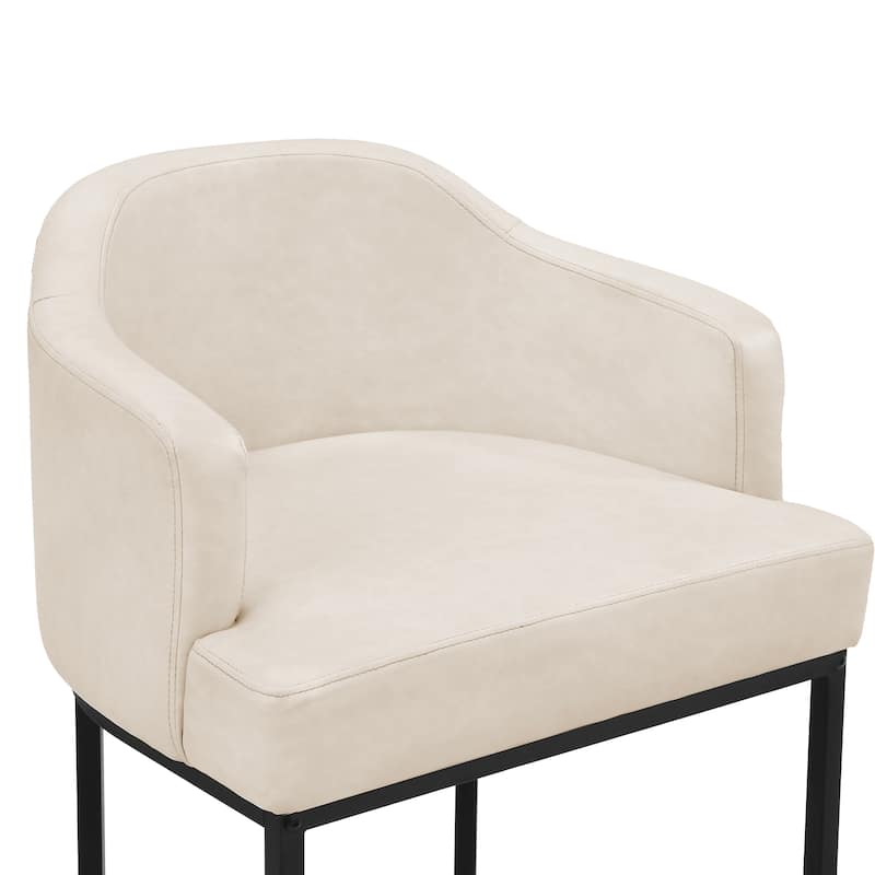 26.in Modern Set of 3 Barstool Fabric/Leather Upholstered Counter Height Stool with Metal Frame for Kitchen Island