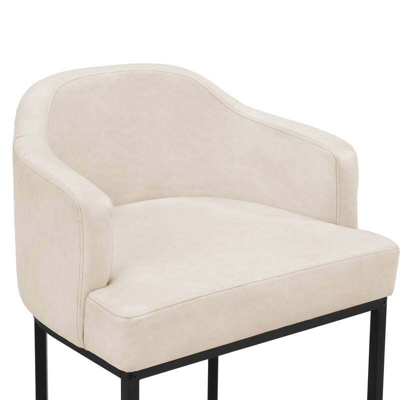 26.in Modern Set of 4 Barstool Fabric/Leather Upholstered Counter Height Stool with Metal Frame for Kitchen Island