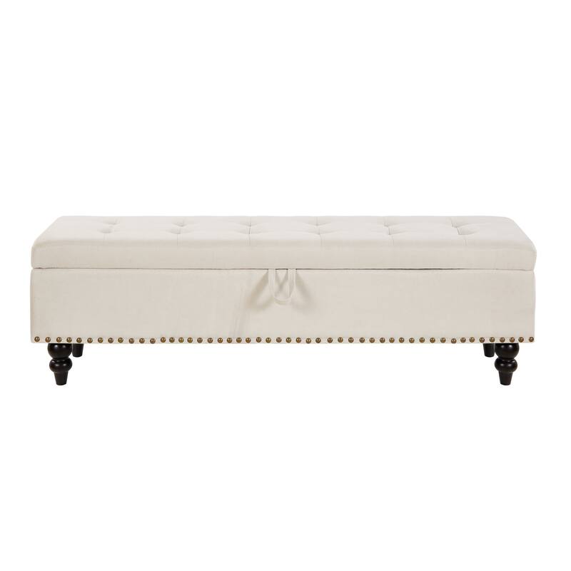 59" Tufted Bed Bench Ottoman with Storage