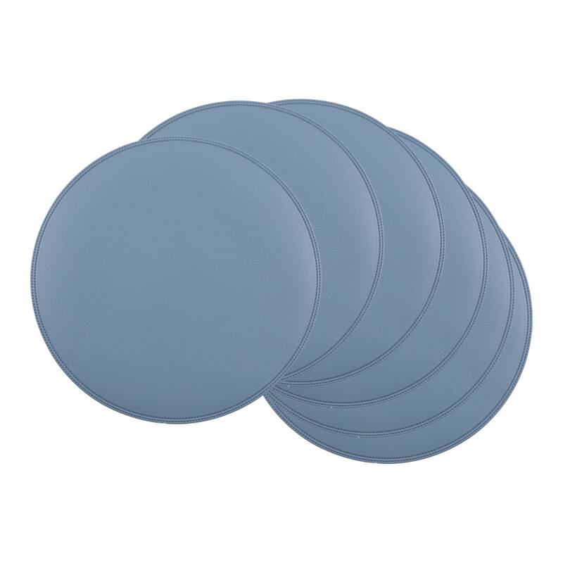 Set of 6 Placemats, Faux Leather Placemats for Kitchen Dining Table Decor Heat Resistant Table Placemats Wipeable Table Mat