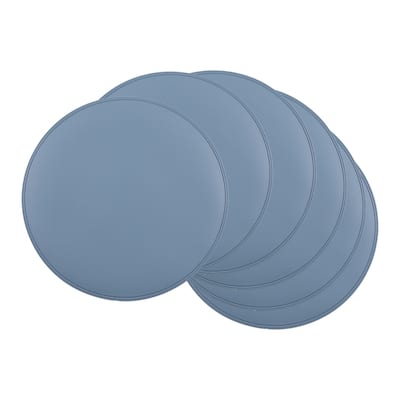 Set of 6 Placemats, Faux Leather Placemats for Kitchen Dining Table Decor Heat Resistant Table Placemats Wipeable Table Mat