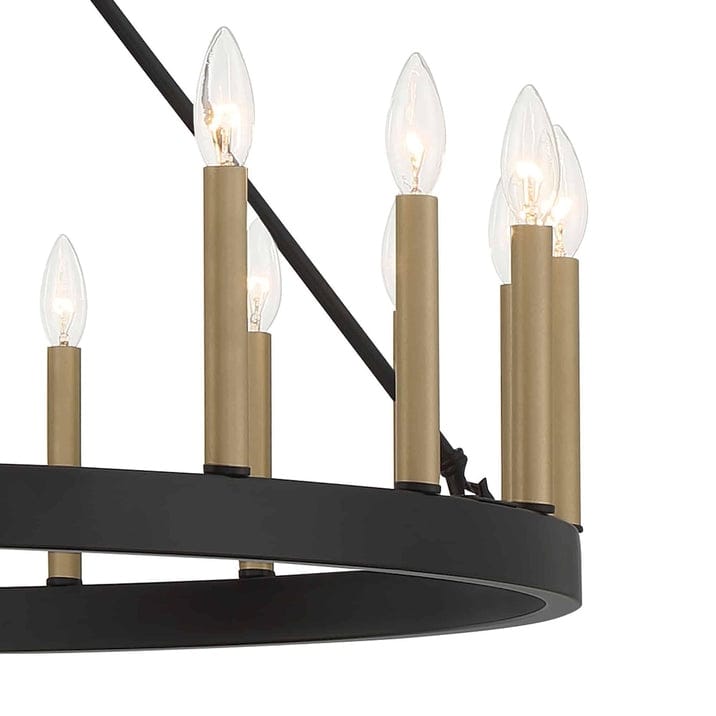 Acroma 24 Light Modern Farmhouse Wagon Wheel Chandelier-UL Certified - N/A