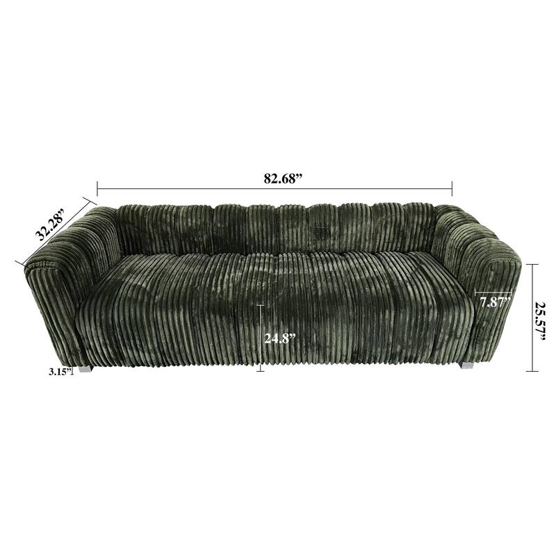 82.68-inch high-end corduroy multi-seat sofa